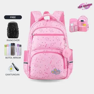 UMII STOREE Tas Ransel Anak Perempuan Gaya Kulkas Tas Sekolah Anak SD Cewek Terbaru Fashion Cantik 2025 Kanvas Free Raincover Botol Minum Gantungan
