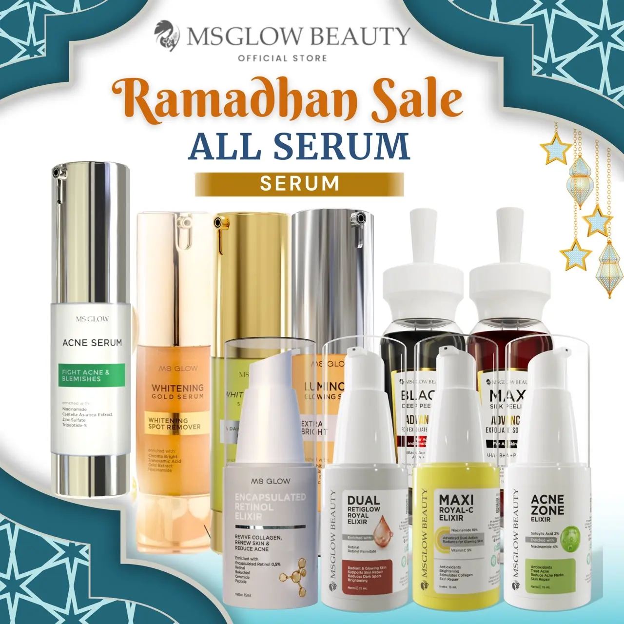 MS GLOW SERUM Luminous / Whitecelldna / Whitening Lifting / Gold / Peeling / Retinol / Acne