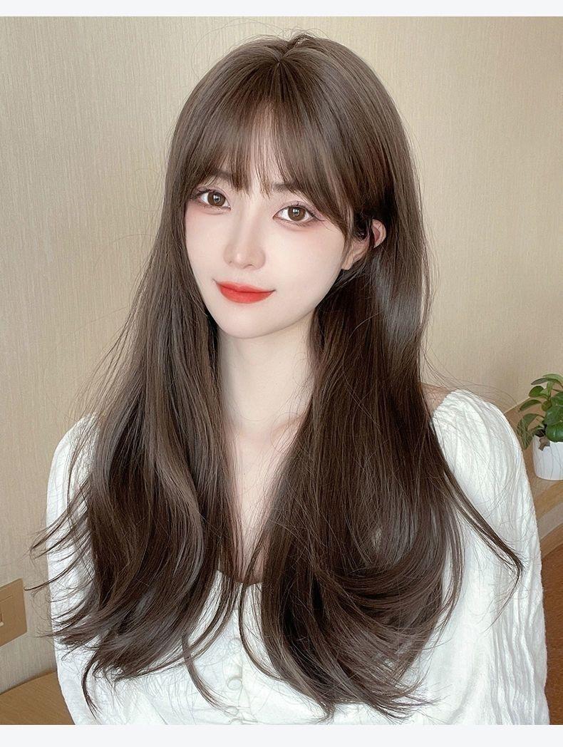 Product Introduction of Wig Women's Full-Head Wig-Style Mid-Length Hair 2024 Fashion New Wig Sheath Suitable for round Faces Hairstyle Simulation Natural 8
