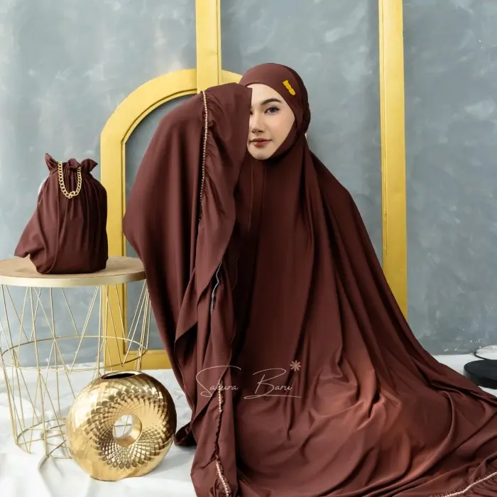 [Bonus Goodiebag] As Sajdah - Mukena Atifah Jumbo Jersey Rempel Dewasa Swarowsky Menutup Dagu 6