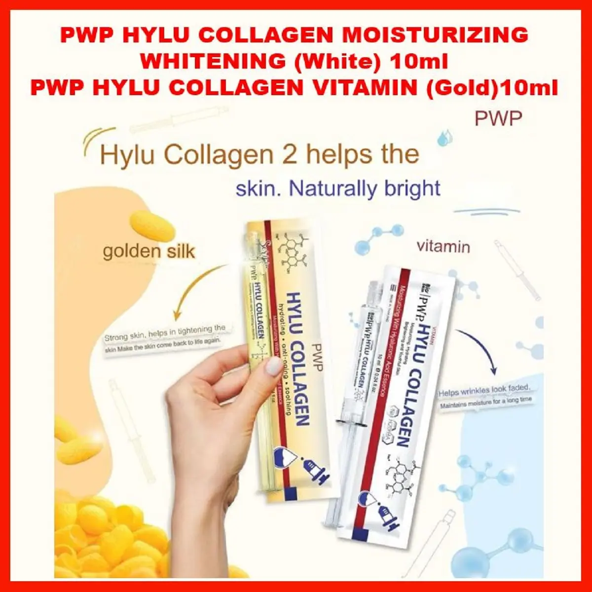 Collagen Moisturizing Brightening BioSkin PWP Hylu Collagen 10ml Hyaluronic Acid Essence