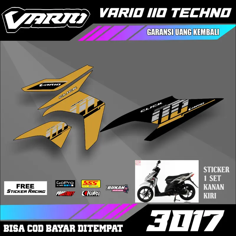 Striping Sticker lis decal Vario Techno 110 motif vietnam style click semi fullbody 6
