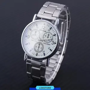 Jam Tangan Pria Wanita Fashion Rantai Geneva Stainless Steel GN042