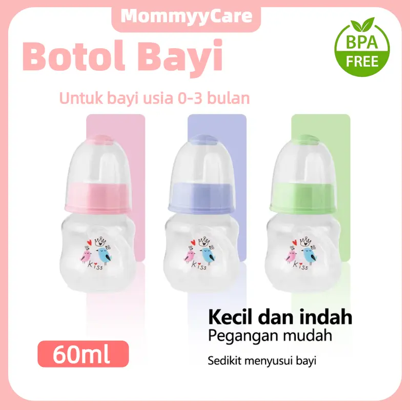 60ml Botol Bayi pp Botol Susu Bayi Food Grade Tahan Panas  Accessories Bebas BPA Kapasitas Kecil  Cangkir Minum Cocok Untuk Bayi Usia 0-3 Bulan XK-60 Bottle 0
