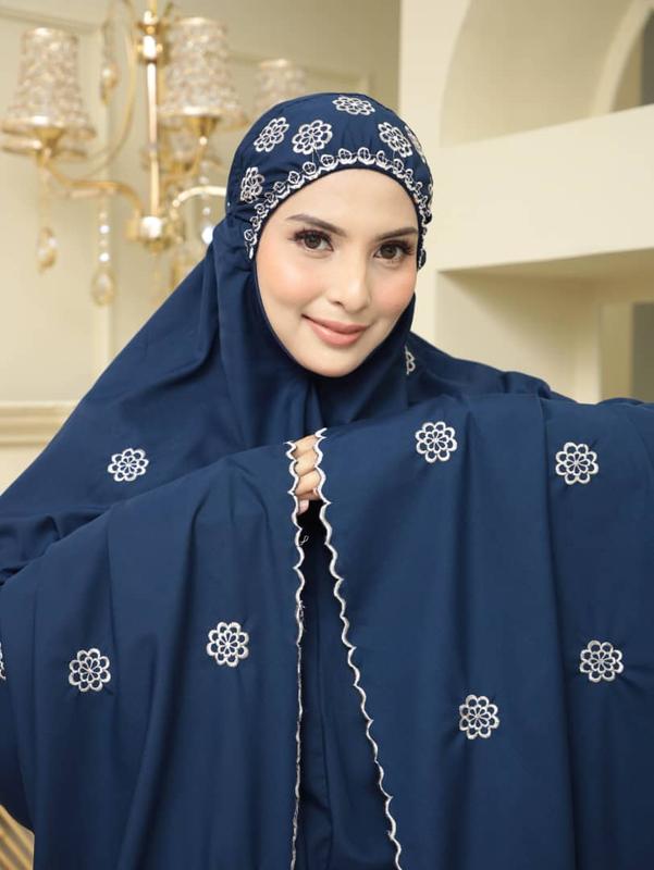Raya arrival telekung solat ,embroidery design, soft cotton telekung ...
