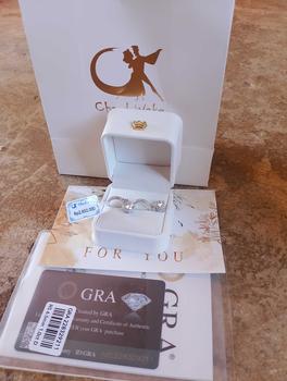 Product Review of 【003Harga telah dibanting, segera di CO】Chard Wake Anting princess round Anting wanita elegan high quality cantik elegan anti Zirconia 1 Carat Sertifikat GRA Kotak Indah   CWE002 from R**n 3