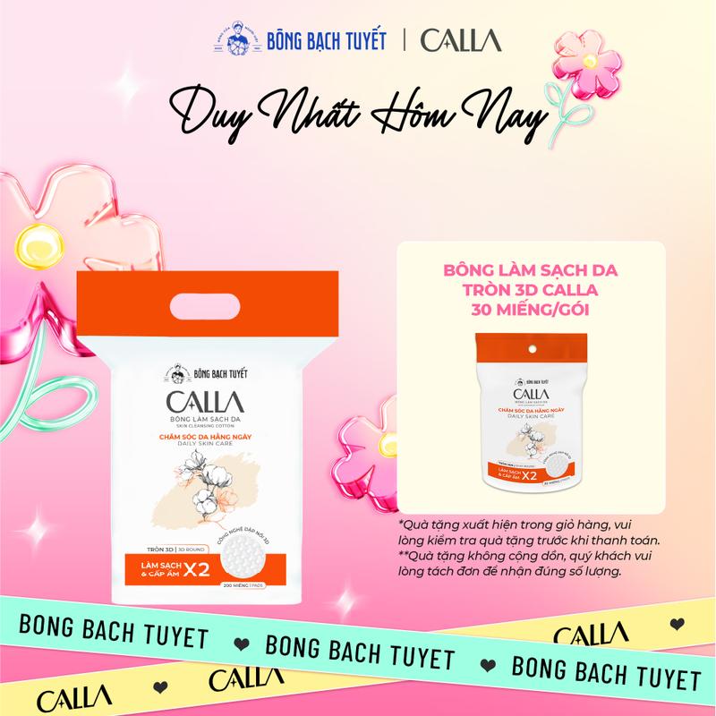CALLA Bông tẩy trang làm sạch da Bông Bạch Tuyết 3D 200 miếng gói Skincare Chăm Sóc Dachamsocdamat makeup bongtaytrang Mỹ Phẩm Trang Điểm Cosmetic