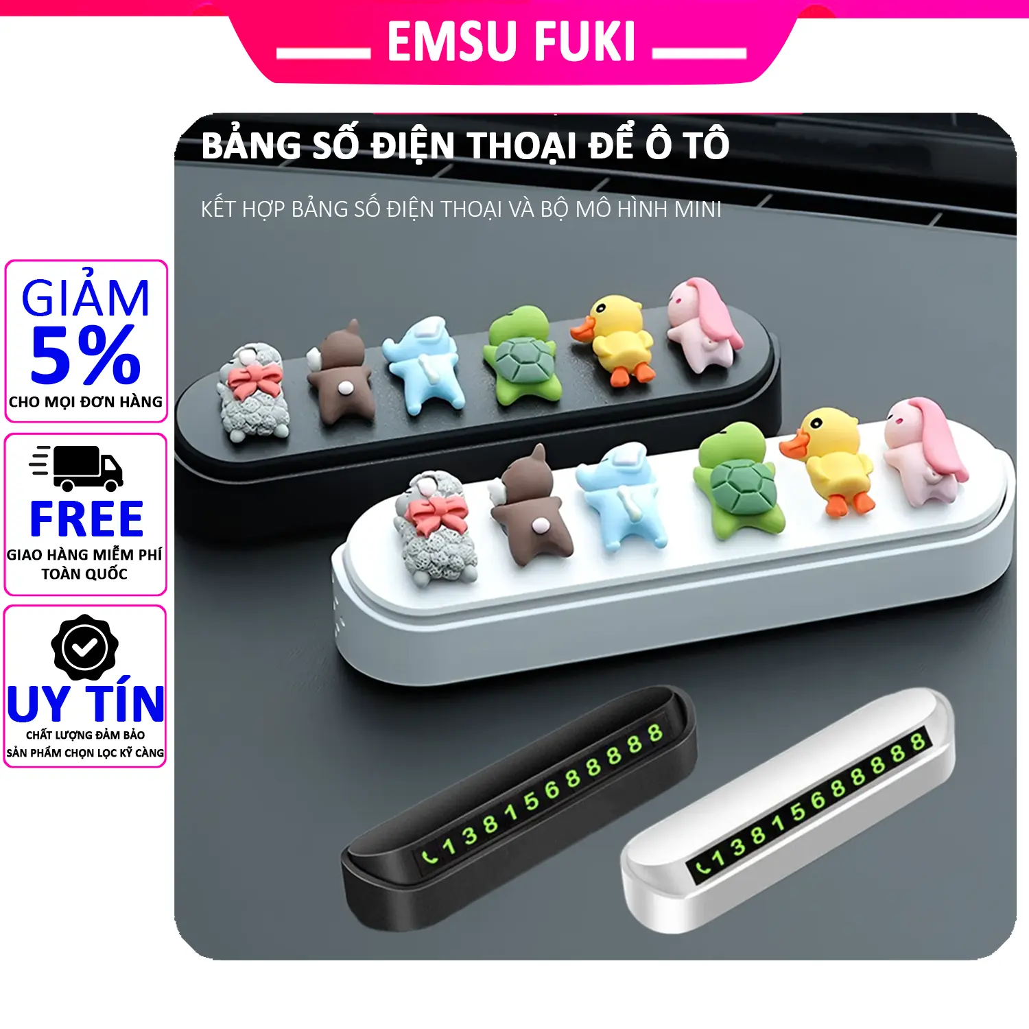 Bảng Ghi Số Điện Thoại Để Taplo Ô Tô Bằng Nhựa Mix Mô Hình Mini Cực Xinh