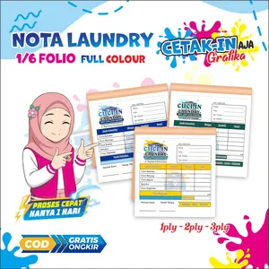 Nota Laundry Bebas Desain Sendiri ukuran 1/6 CETAK-IN GRAFIKA