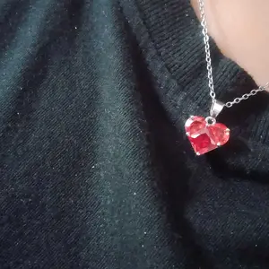 Mode Top Teratas - Set Kalung Dan Anting Titanium Silver Ruby Amor Set