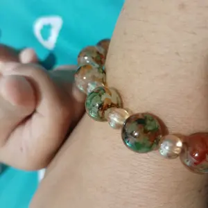Gelang Giok Motif Marmer Sintetis Variasi Citrine sintetis Dewasa Premium Aesthetic Elegan Bracelets