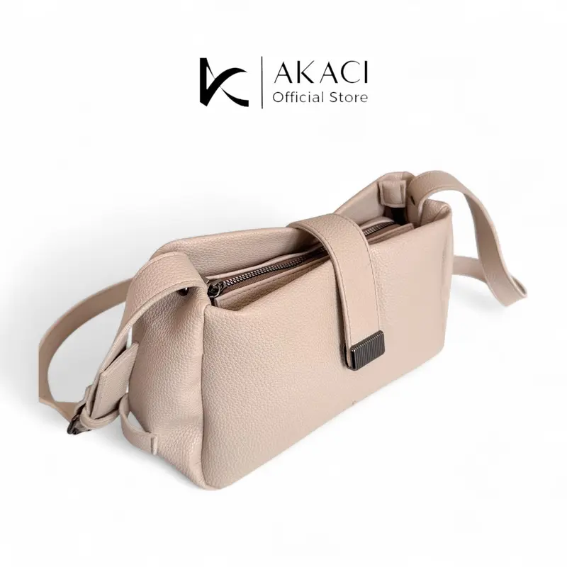Shoulder Bag wanita NAOMI Akaci 09-8477 Bahan kulit sintetis 1 ruang Tas selempang cewek terbaru tas kuliah kerja simpel murah 7