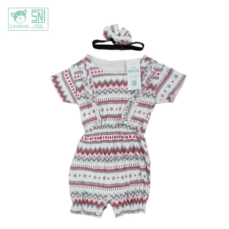 Little Koda Allie Romper Jogger Jumpsuit Bayi Anak Perempuan Free Bando 3-12 bulan SNI 5
