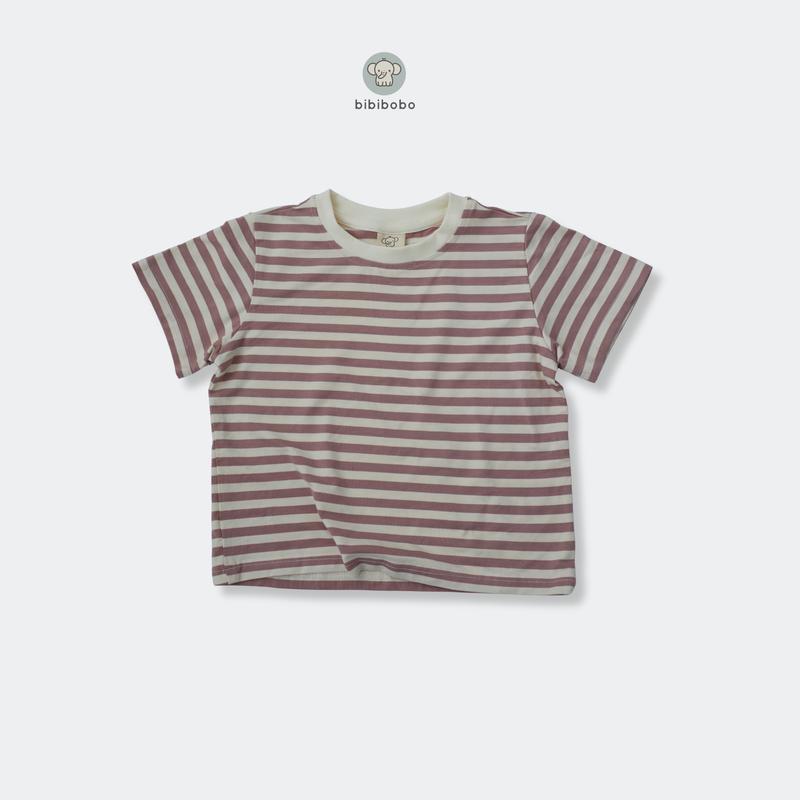 Áo Phông Cộc Tay Kẻ Ngang Cotton Mềm Mại Cho Bé - Bibibobo 8