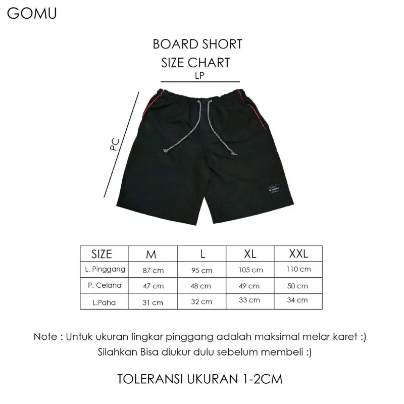 Celana Pendek Boardshort Hitam Terlaris - Bahan Micro Suede celana pendek Casual 6