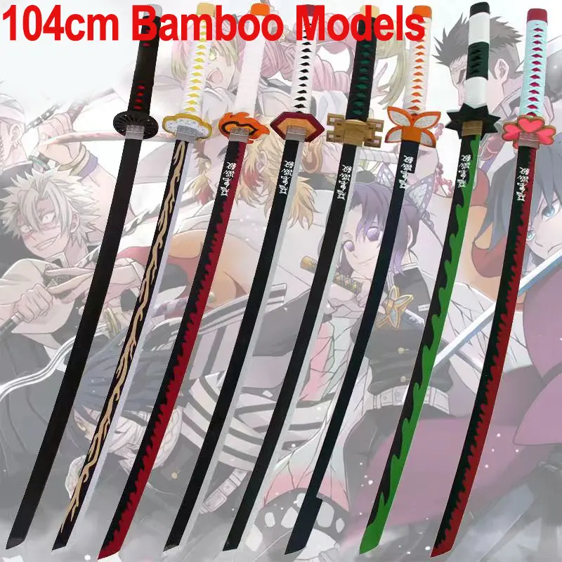 Safe Model Wooden Hinawa  Toy 104CM 41inch Demon Slayer CosPlay Toy Tanjiro/Zenitsu Collection For Children Gift