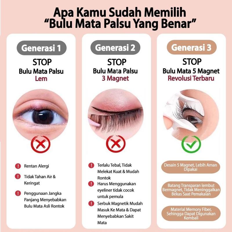 Wotabo [ LIVE ]- Eyelash Magnetic Premium Natural Tanpa Lem Bulu Mata Palsu 1 Paket Mempercantik Bulumata 9