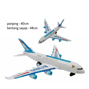 Mainan Pesawat Batre A380 Lampu dan Suara Jalan Lantai