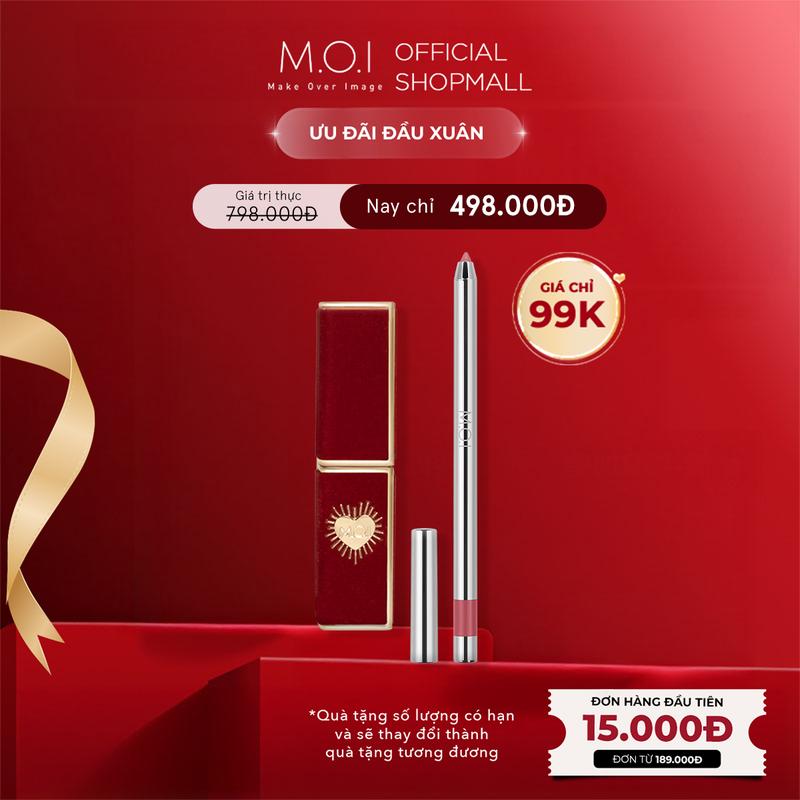 Bộ đôi Son thỏi cao cấp Queen Of Rose và Chì kẻ viền môi đa năng Perfect Shape Lip Liner