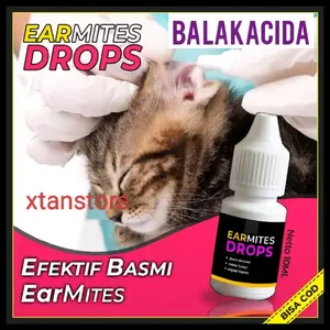 EarMites Drops Obat Vitamin Tetes Telinga Kucing 15ml Efektif Basmi EarMites.