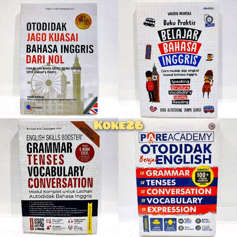 PAKET 4 BUKU BELAJAR BAHASA INGGRIS : Otodidak Jago Kuasai Bahasa