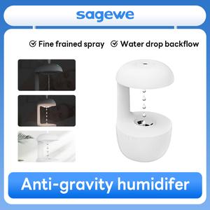 SAGEWE เครื่องทำความชื้น, สำหรับห้องนอน, การออกแบบป้องกันความโน้มเอียง, เครื่องทำความชื้นหยดน้ำ, พร้อมไฟกลางคืน, เครื่องทำความชื้นบลูมมิ่งคลาวด์ฝน, ความจุสูง, เงียบ, เหมาะสำหรับห้องนอน, สถานรับเลี้ยงเด็ก, ห้องน้ำ, ขายแฟลช