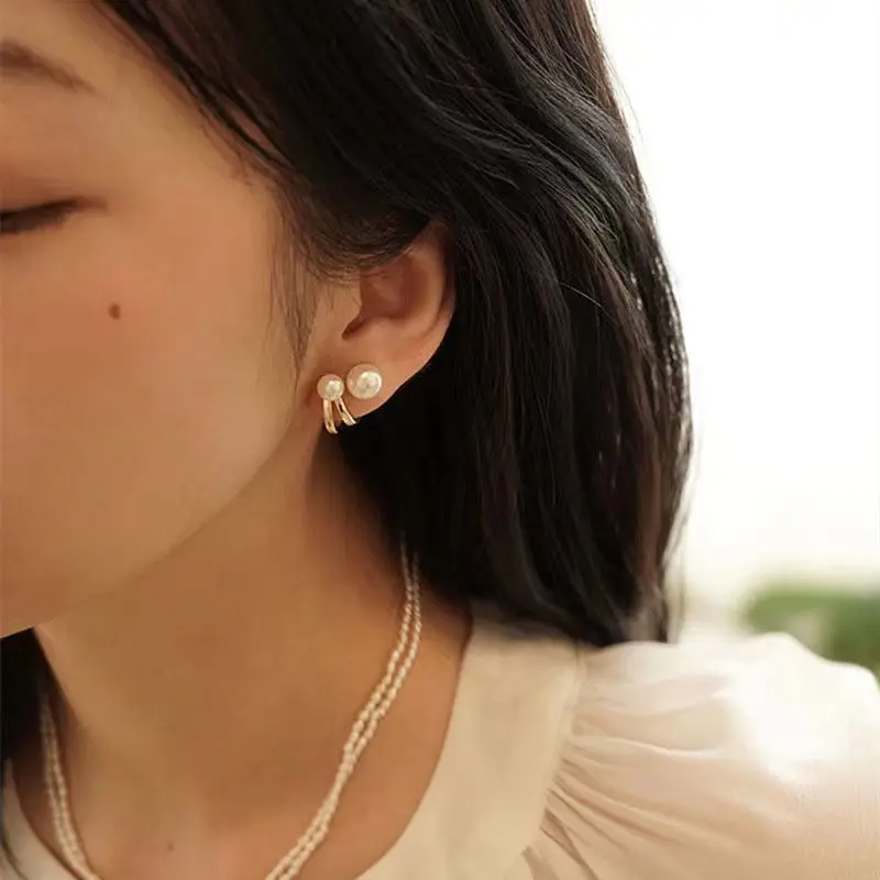 COD❤️Anting Mutiara Pearl Trendy Niche Design Temperament Light Luxury High-end Earrings-A.one 5