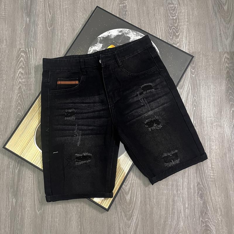 QUẦN SHORT JEAN NAM COTTON RÁCH NHẸ QS6V219 Menswear Có Túi Pants