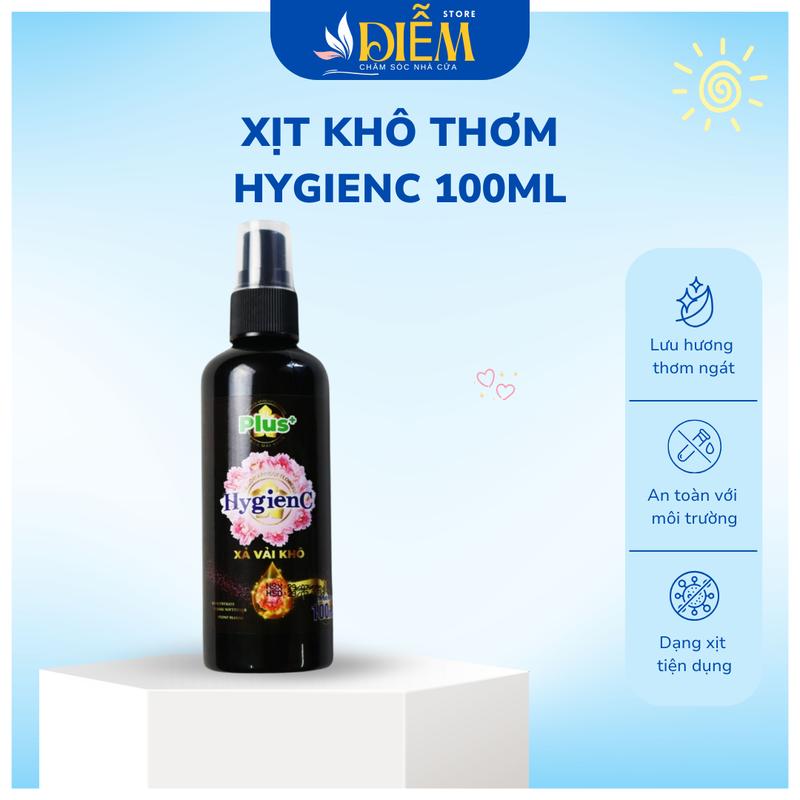 Nước xịt vải khô thơm HygienC 100ml - Làm Sạch khô lưu hương lâu , loại bỏ những mùi hôi khó chịu , nước giặt !