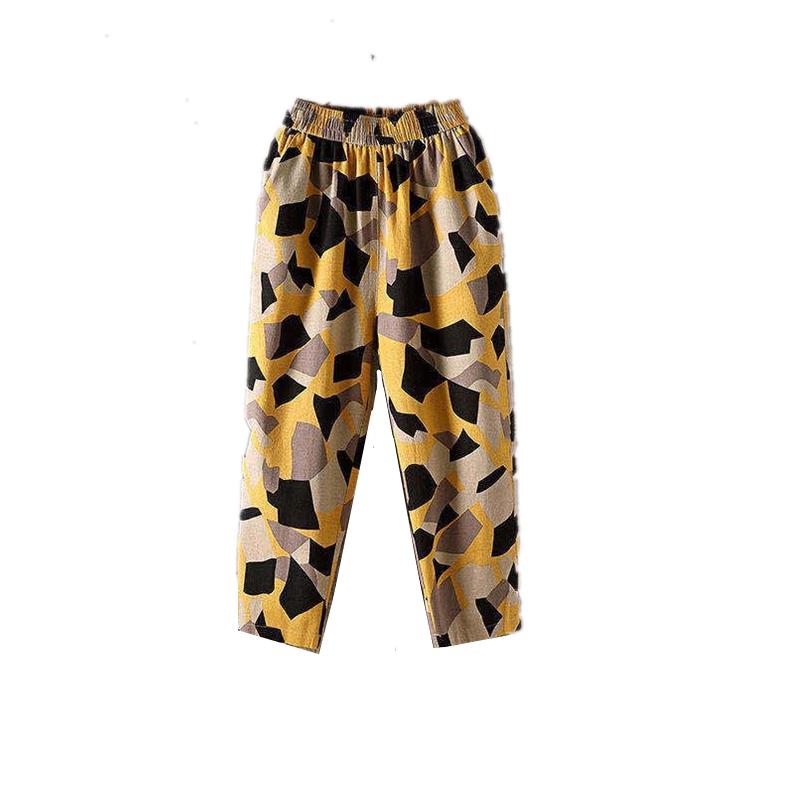 Quần Harem, Hàng Mới Về Với Chất Liệu Cotton, Mỏng Và Bó Sát, Quần Rộng Thùng Thình In Họa Tiết, Ngoại Cỡ, Quần Thường Ngày Vải Lanh Và Cotton, Dáng Rộng Vừa Vặn, Thích Hợp Cho Mẹ, Quần Cropped, [3595 Lặp Lại] quần  xanh  đen quần  ống  rộng  xám  tiêu 4