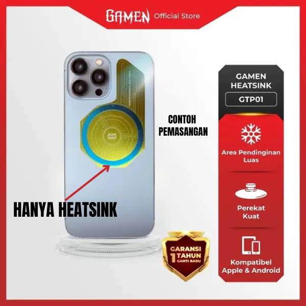 GAMEN GTP01 Heatsink Aluminium Pad Pendingin HP (HANYA HEATSINK)