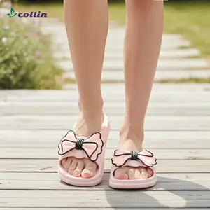 COLLIN Sendal Selop Wanita Flat Slip On Pita List Hitam 2D STYLE B6279-1