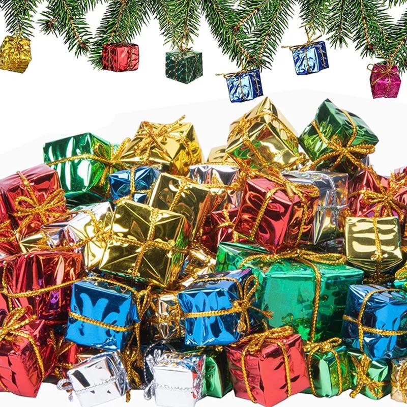 Hộp Mini Sáng Bóng 12 Món Đồ Trang Trí Giáng Sinh Gói Quà Hộp Quà Nhỏ Cho Cây Giáng Sinh Mặt Dây Chuyền Treo Trang Trí Tiệc Năm Mới