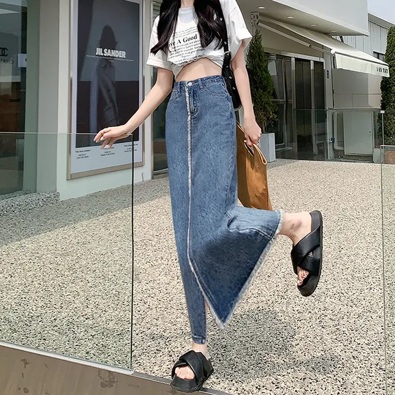 Ootd Rok Wanita Casual Irregular Korea Fashion Mewah Maxi Skirt 4