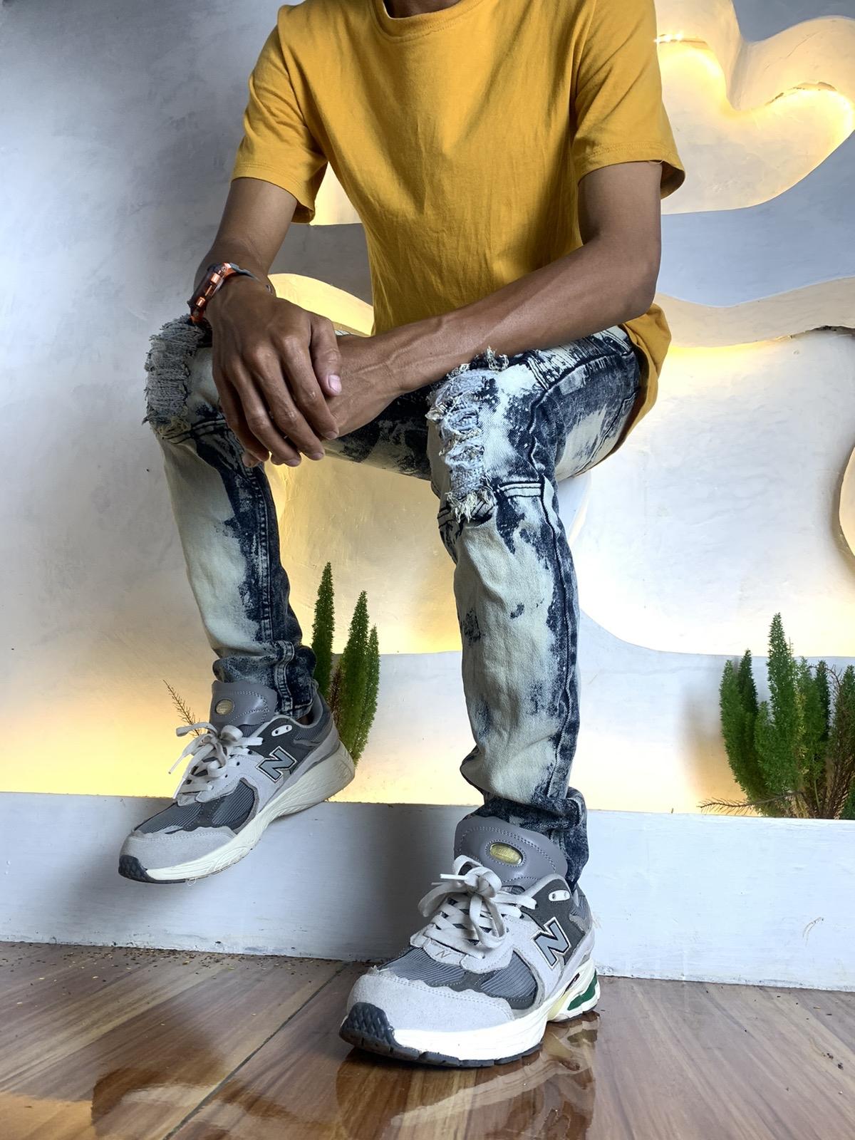 Celana Jeans Custom Fermentasion/Celana Jeans Ripped/Slimfit/Jeans Streach Skinny Panjang