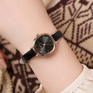 Jam Tangan Wanita Korea Pelat Kecil Sederhana Kuarsa Tahan Air 30M - Kaca, Arloji Kulit Putih, Desain Modis, Diameter 24mm, Ketebalan 8mm, Tali Imitasi, Gesper Baja Tahan Karat Watches