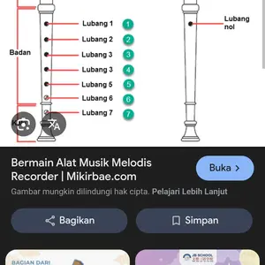Strumora Seruling 8 Lubang Putih Plastik Ringan Cocok untuk Pemula Anak-anak Belajar di Rumah Mudah Dipahami Dilengkapi Batang Pembersih Portabel
