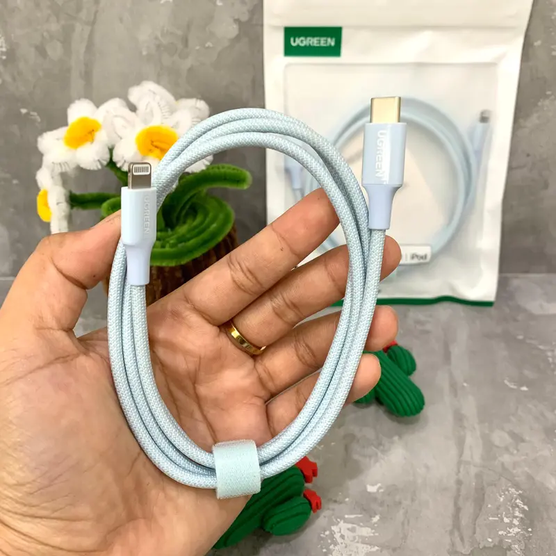 UGREEN - KABEL USB UGREEN C TO IPHONE WEAVEN 1M Biru 3