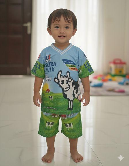 setelan baju anak snack viral kaos oreo milo indomie jersey premium usia 2-10tahun