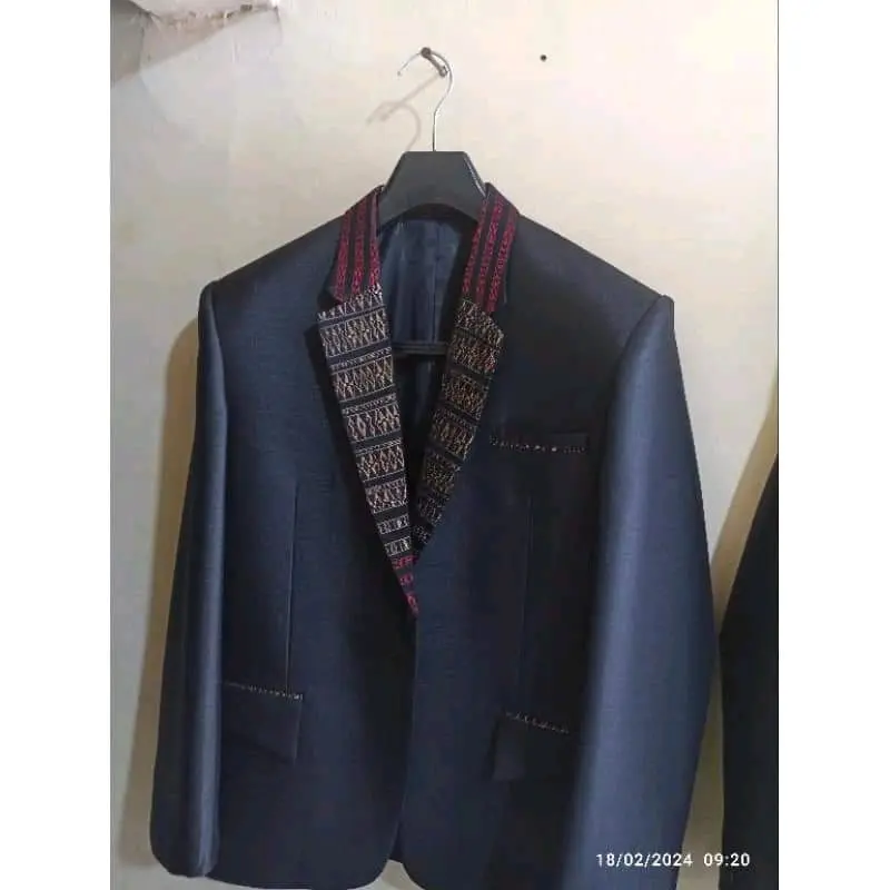 SET JAS BERBAHAN SEMI WOLL KOMBINASI TENUN TARUTUNG ASLI NYA MANTULL 4