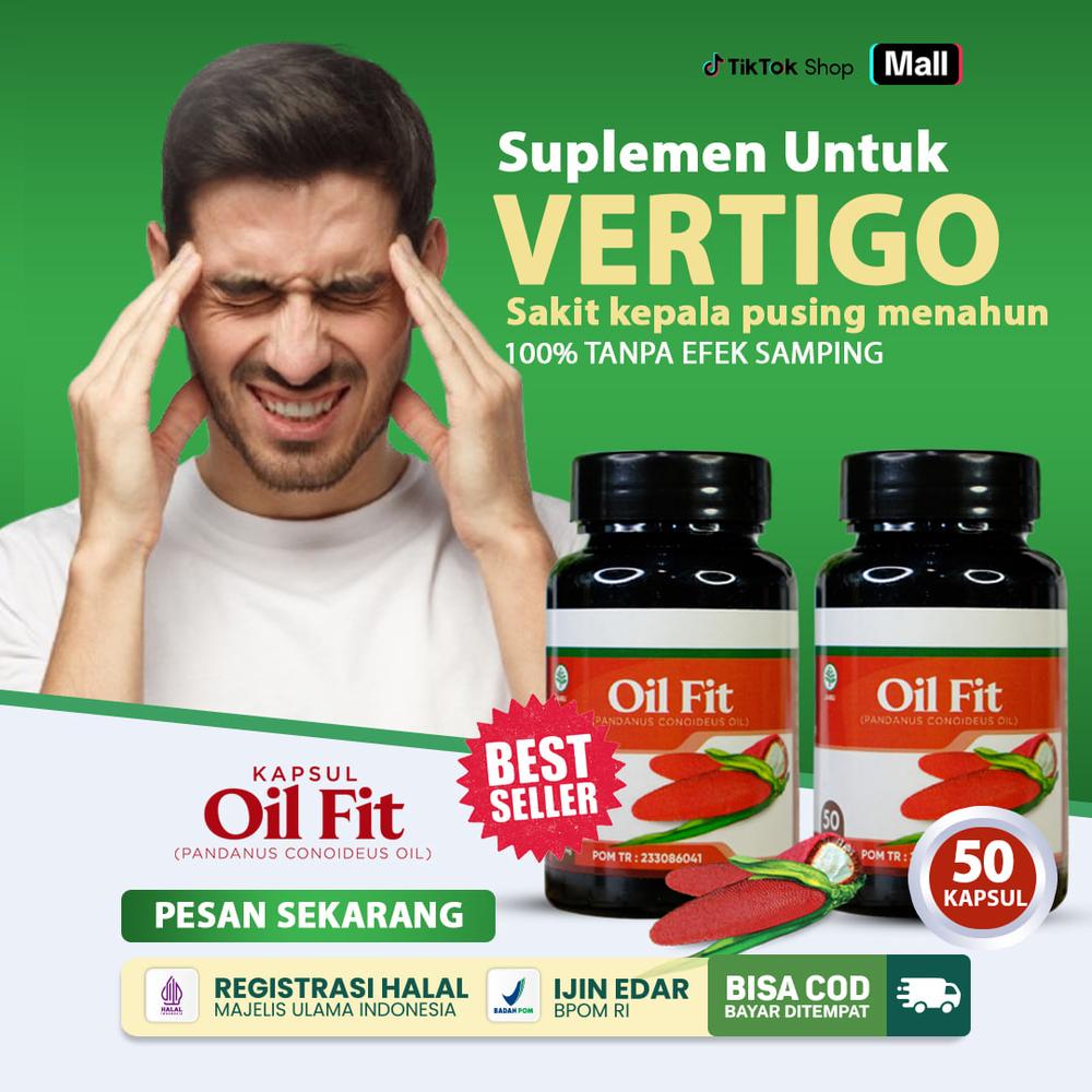 Herbal Hilangkan Vertigo Migrain Sakit Kepala Terus Menerus Gangguan Saraf Otak Sakit Kepala Sebelah Puyeng Penglihatan Buram Kliyengan Kepala Terasa Beputar Mual & Muntah - Kapsul Oil Fit - UNTUK KES