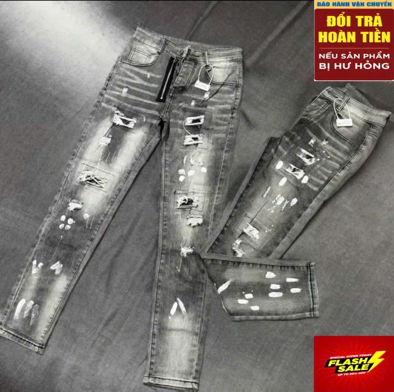  Quần Jean Nam Boy Phố 4 CÚC KHÓA LỆCH  Họa Tiết Vải Sơn From Chuẩn Đẹp Chất Vải Dày Co Giãn Mẫu Mới Hót Trend Menswear Pants Có Túi Quần Bò Đen Trơn Quanjeans Namsale Purple Tag Jeans Suong Quan Nam Quần 