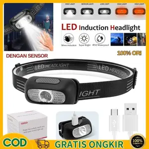 Headlamp Irco Outdoor Waterproof Usb - Senter Kepala Led Anti Air Super Terang C - Headlamp Charger