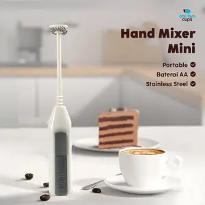 One Two Cups Hand Mixer Mini Pengocok Telur Kopi Milk Frother Battery - 16310 free ongkir