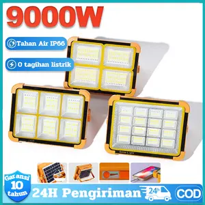 【Garansi 10 tahun】100% Asli 9000W Lampu Led Solar Emergency Garansi 10 Tahun/Power Sel Surya/Lampu Panel/Professional Solar Emergency Light/Lamp Stand Usb White Merah Putih