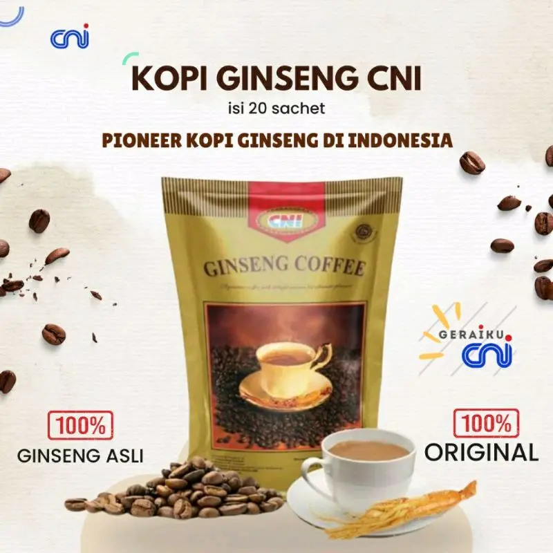 CNI Ginseng Coffee dan Signature Kopi Ginseng Penambah Stamina Aman di Lambung (10/20sachet) Robusta 4