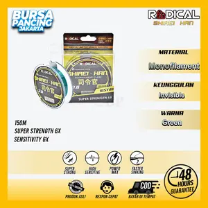 RADICAL Senar SHIREI KAN 150M Tali Pancing Monofilament Nylon Untuk Galatama Galapung - Sungai - Kolam - Galatama