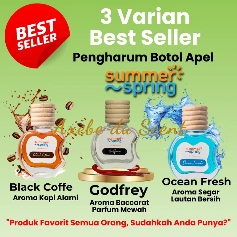 Parfum Mobil Summerspring Car Freshener - Pengharum Mobil Kopi Green Tea Vanilla 3