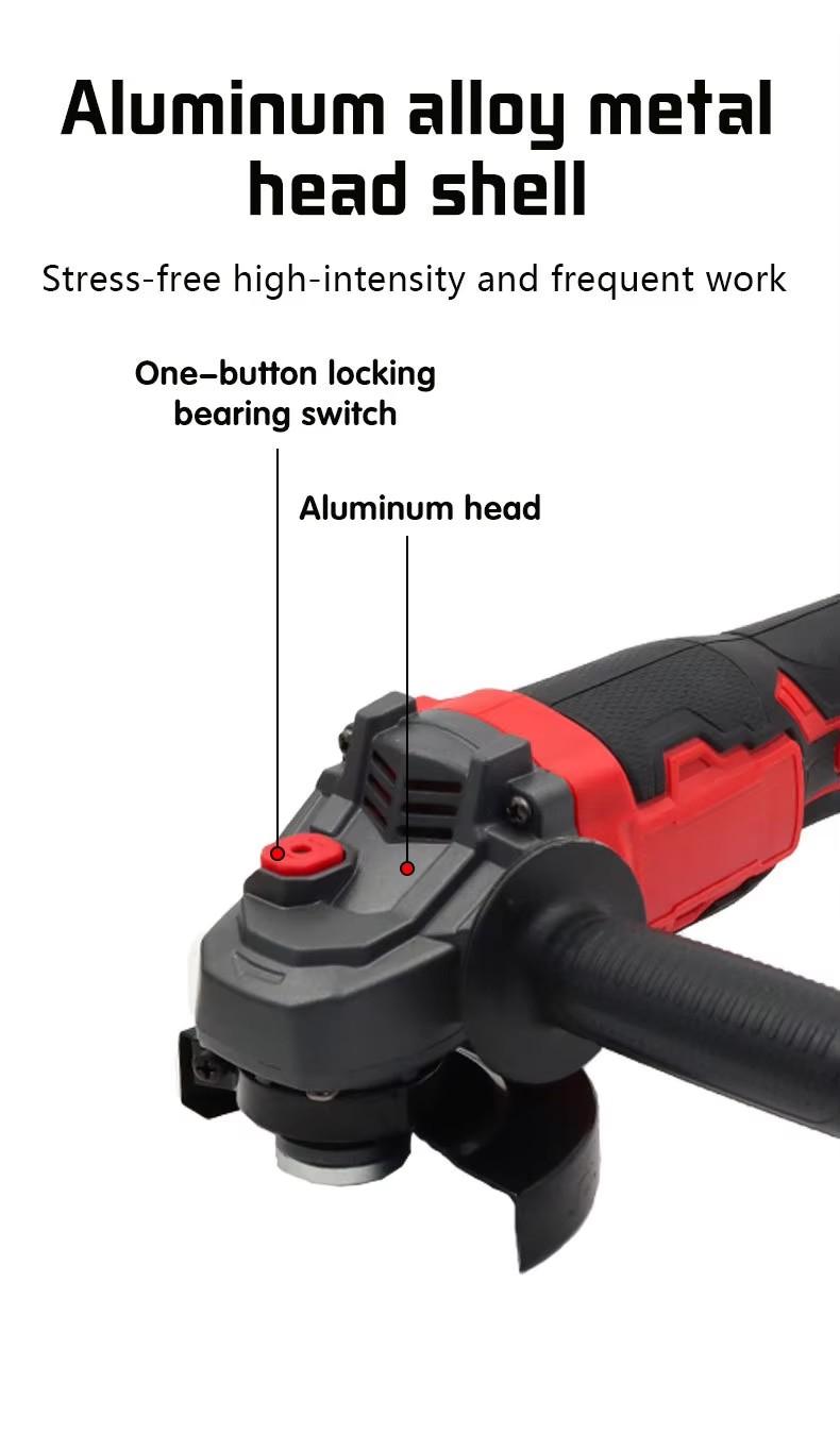 Product Introduction of 21VMakita style Cordless Brushless Angle Grinder Multi-functional Handheld Polishing Sanding High-speed Cutting Grinding Machine 7