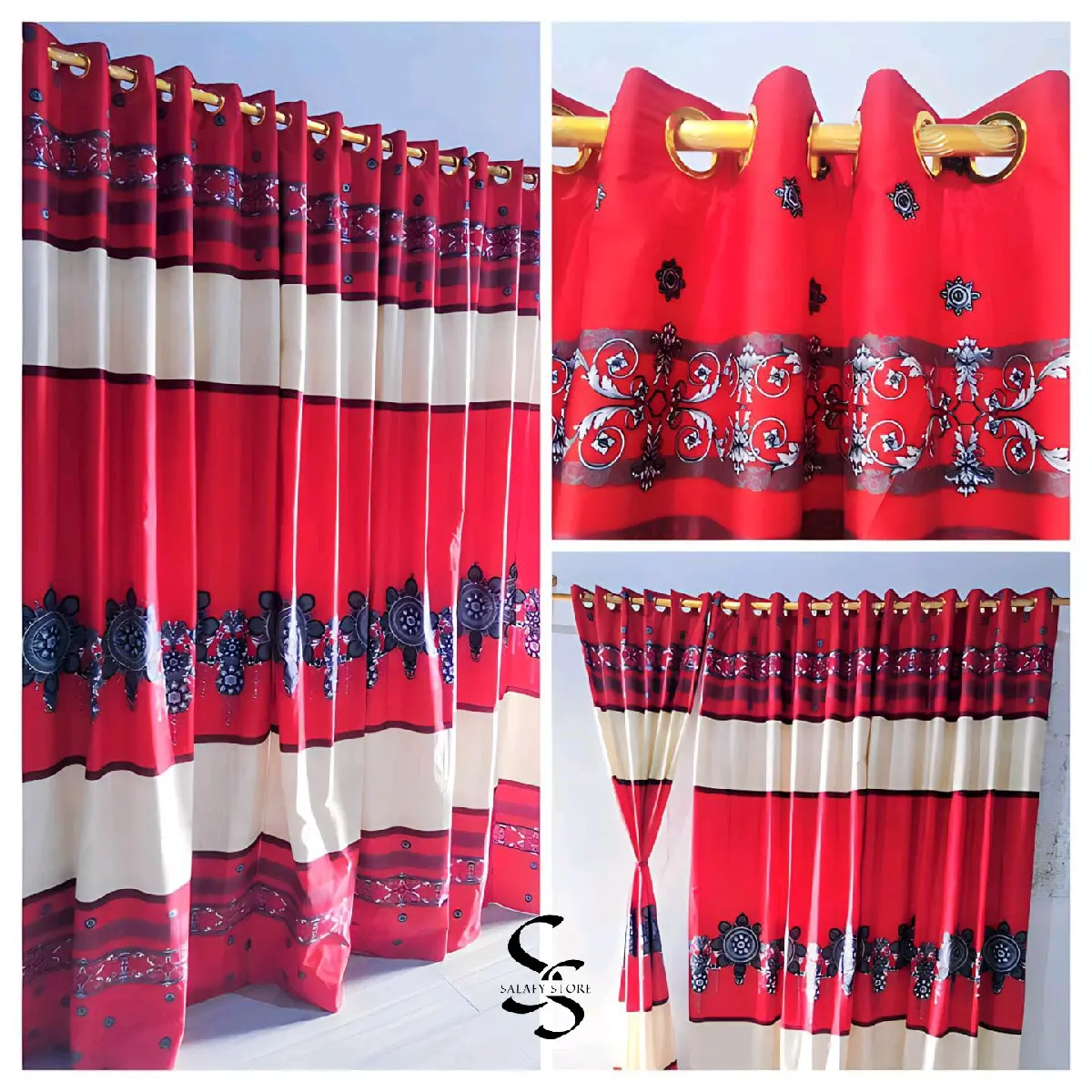 Gorden pintu/jendela smoking 12 ring ukuran 110×220 cm